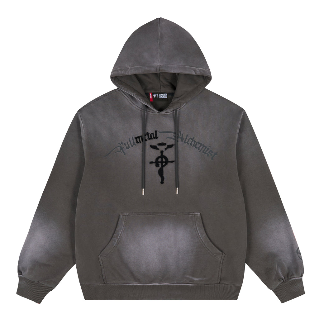 FMAB HAWKEYE TATTOO HOODIE (WASHED GREY)