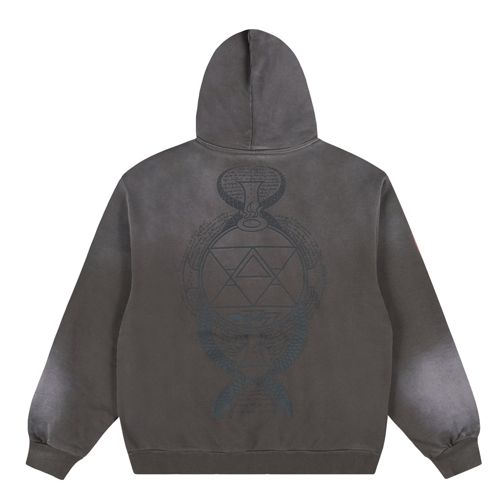 FMAB HAWKEYE TATTOO HOODIE (WASHED GREY)