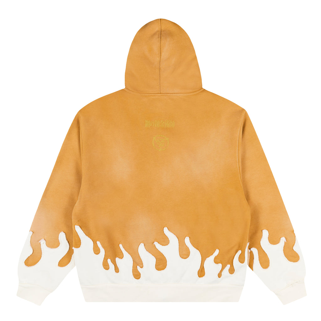 FMAB LING FLAME ZIP UP HOODIE (MUSTARD)