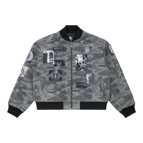 AOT EYE CATCHER BOMBER JACKET (BLACK/CAMO)