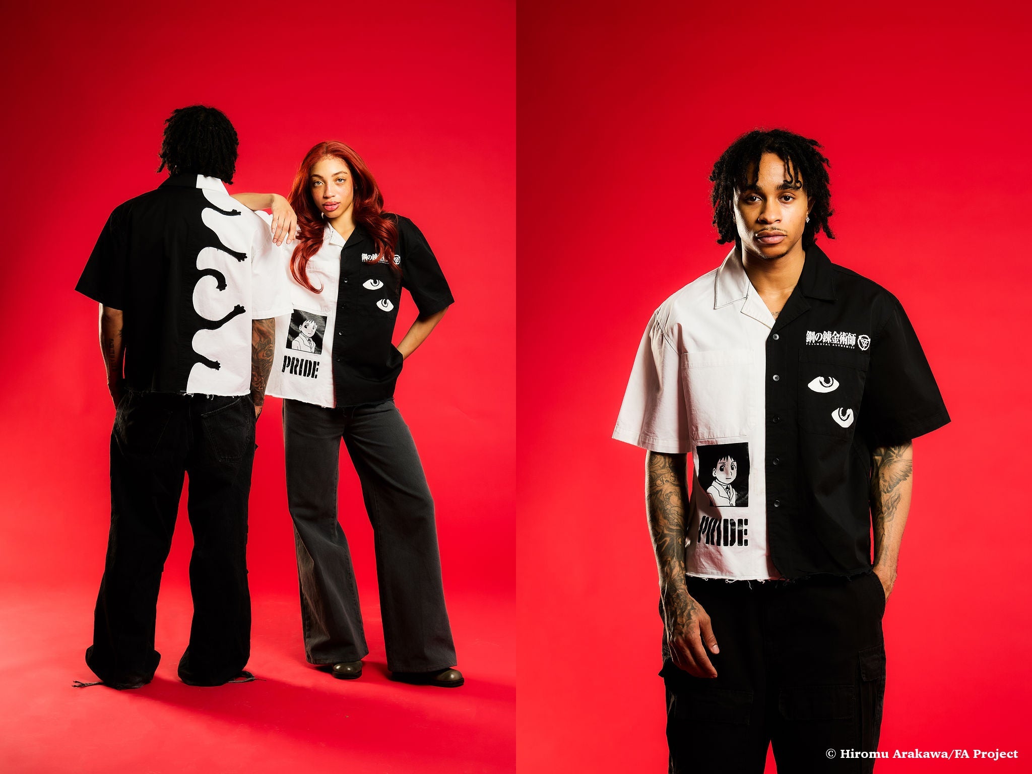 FMAB PRIDE BUTTON UP SHIRT (BLACK/WHITE)