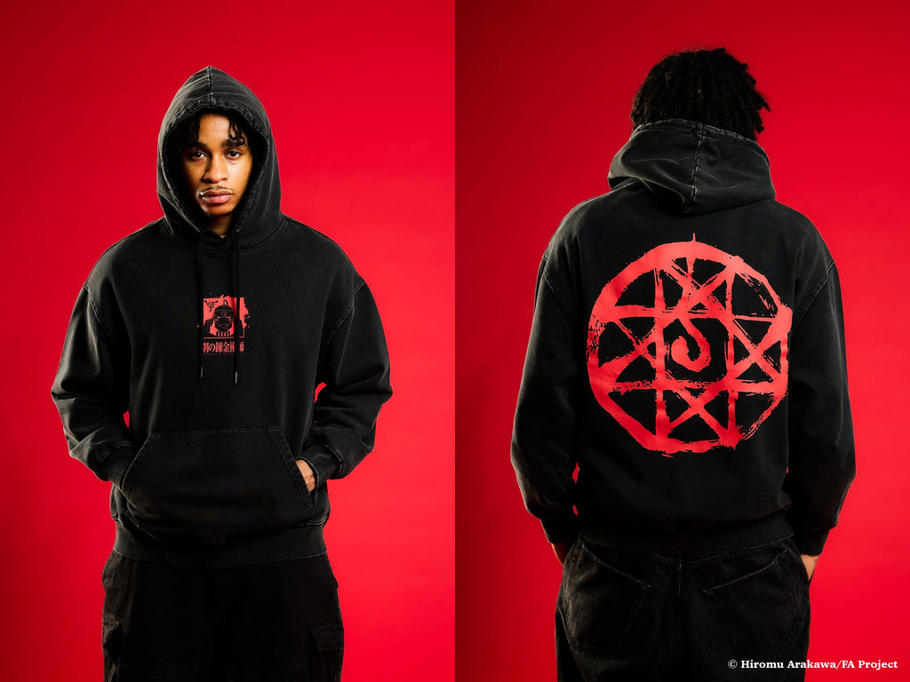 FMAB AL BLOOD SEAL HOODIE (WASHED BLACK)