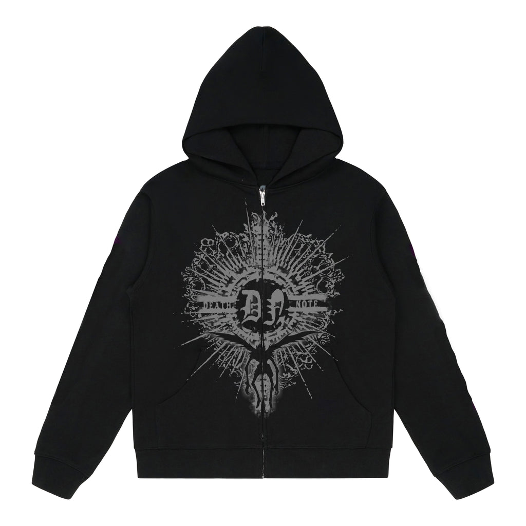 DEATH NOTE FULL PRINT ZIP HOODIE (BLACK)