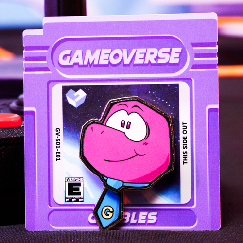 Anxiety-Ridden Magenta Dinosaur Pin - Learner's Juice Box Companion