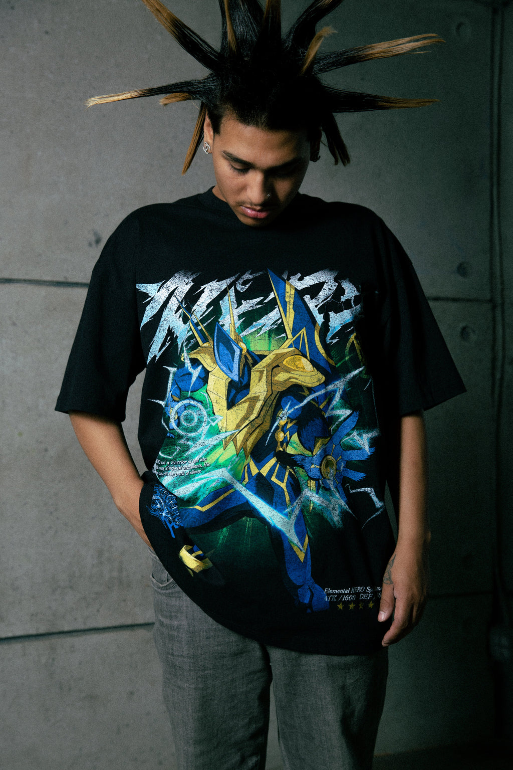 YUGIOH SPARKMAN JUMBO PRINT SHIRT (BLK)