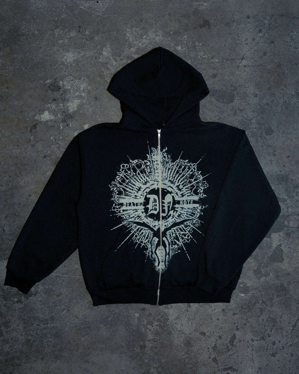 DEATH NOTE FULL PRINT ZIP HOODIE (BLACK)