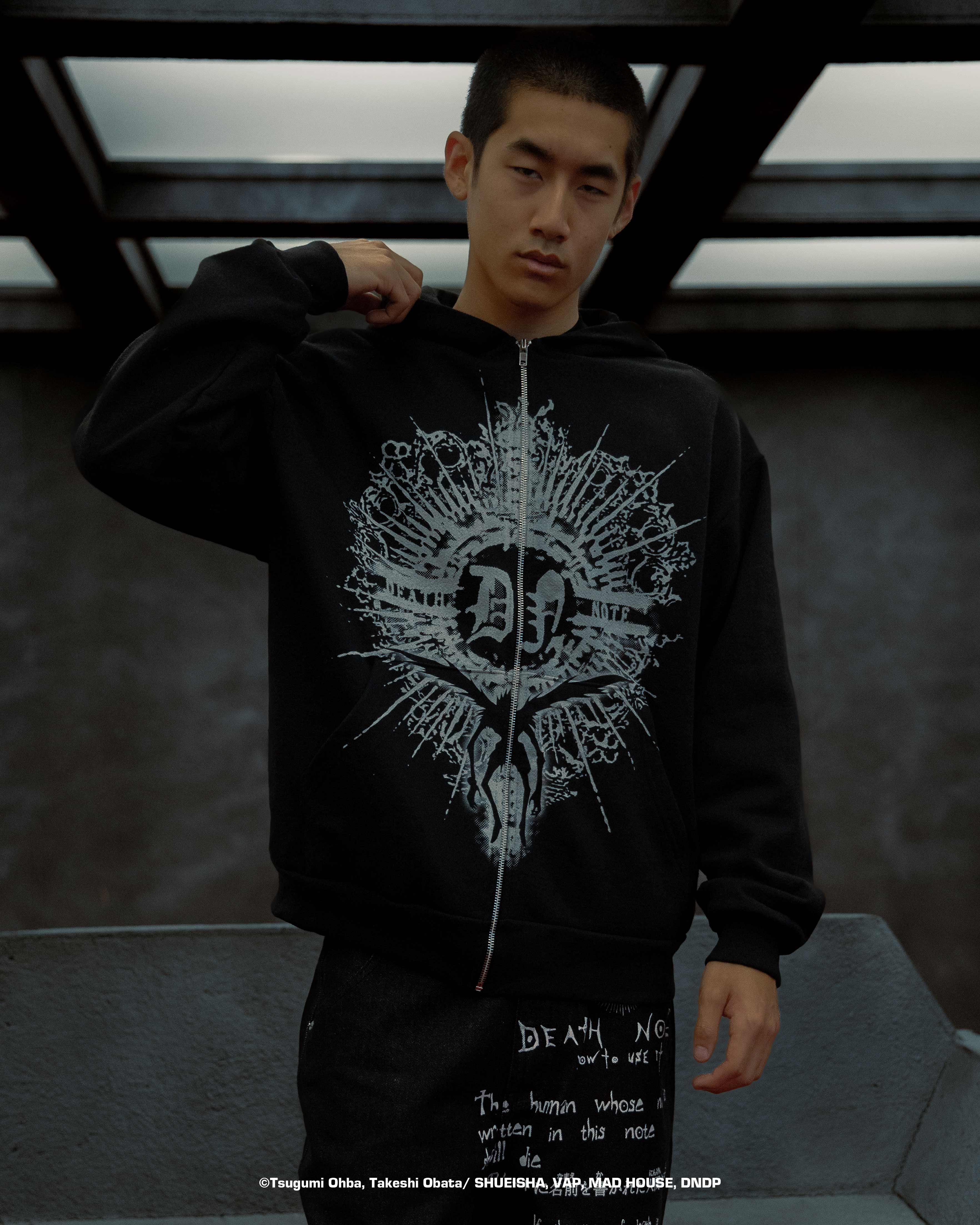 DEATH NOTE FULL PRINT ZIP HOODIE (BLACK)