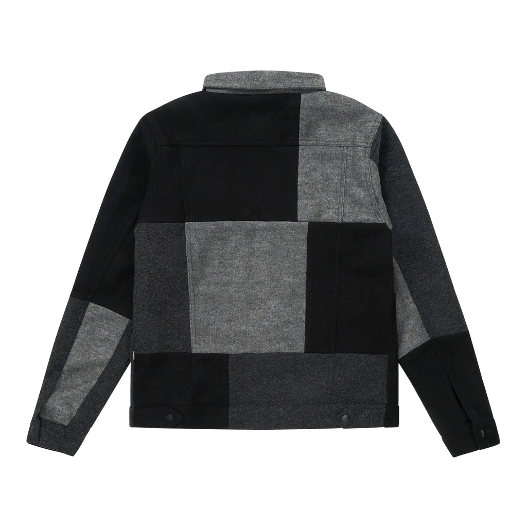 HYPLAND WOOL PATCHWORK TRUCKER JACKET (BLACK)