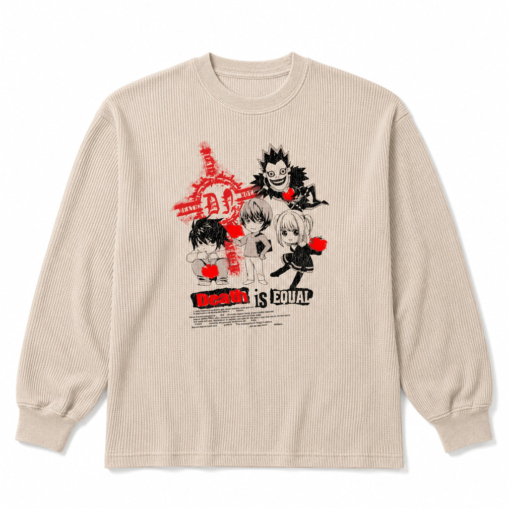 DEATH NOTE CHIBI THERMAL LONG SLEEVE SHIRT (CREAM)