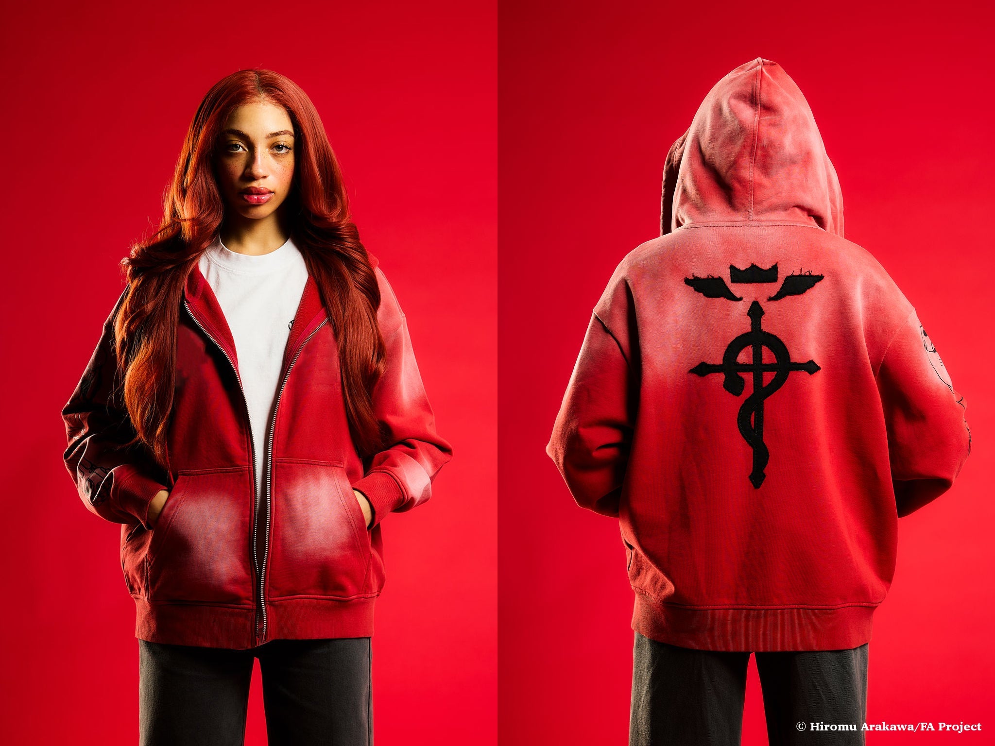 FMAB EDWARD ZIP UP HOODIE (RED)